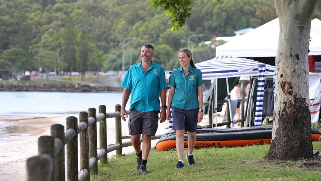 Adrian and Casey Easdown, who manage Tallebudgera Creek Tourist Park. Picture: Glenn Hampson