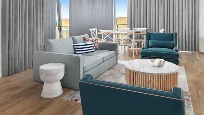 Artist impressions of the refurbished deluxe rooms at Ramada Marcoola Beach. Photo: Travel and Leisure Co