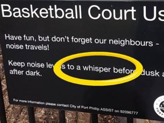 Port Phillip Council removed this sign soon after erecting it.