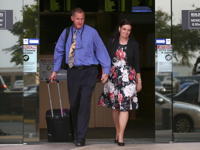 Tamborine Mountain State High Principal Tracey Brose leaves Southport Court after the first day of her defamation case. Picture: Adam Head