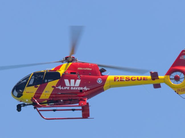 FINGAL, JANUARY 7, 2022: A search in underway after a man went missing off Gunnamatta Beach on the Mornington Peninsula. Westpac rescue helicopter. Picture: Mark Stewart