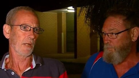 Two men speak to media in Tara, claiming their vehicle was hit by a bullet during the tense incident. Picture: 9 News