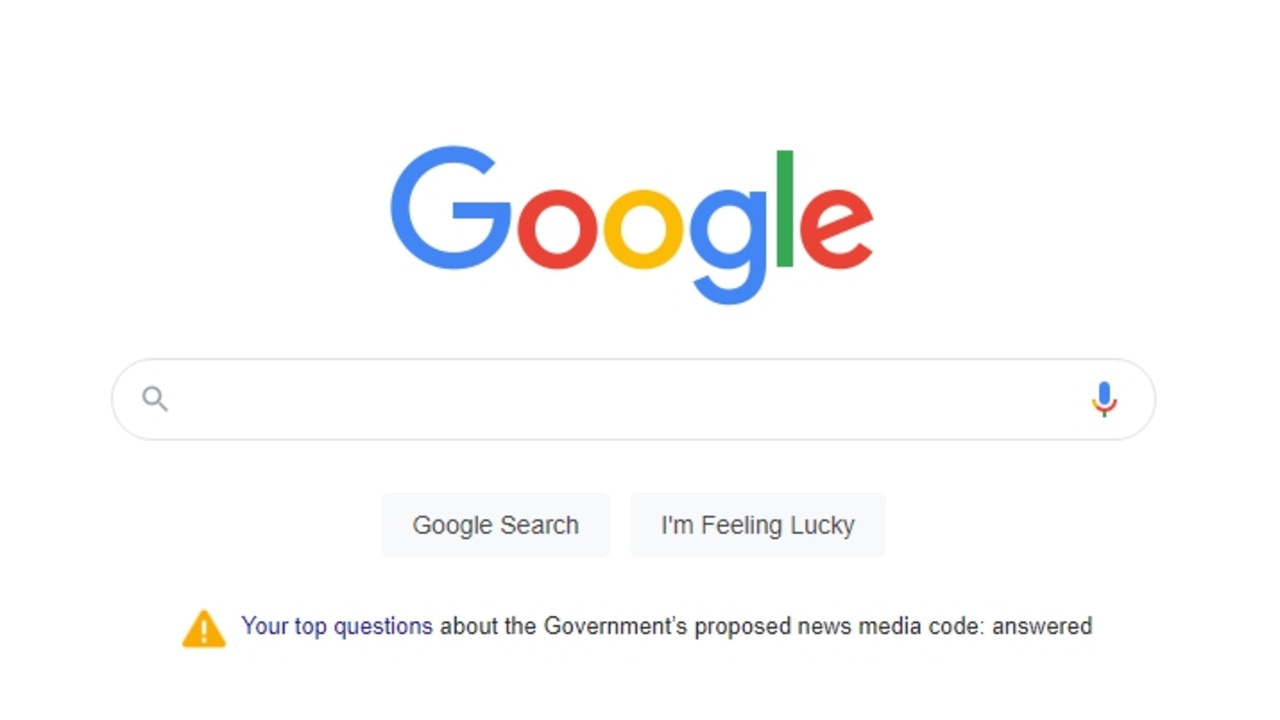 Google Australia launched a new advertisement for its opposition to Australia's news bargaining code laws on February 1, 2021.