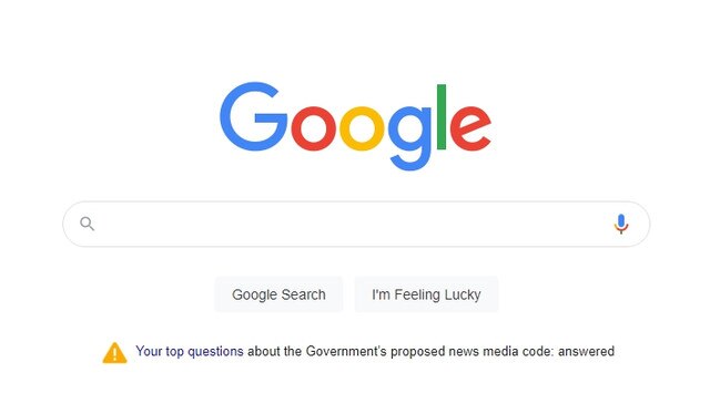 Google Australia launched a new advertisement for its opposition to Australia's news bargaining code laws on February 1, 2021.