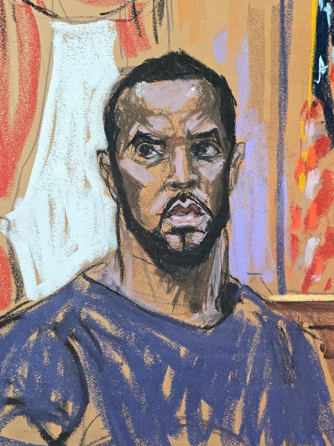 A courtroom sketch of the rapper from earlier this year. Picture: REUTERS/Jane Rosenberg