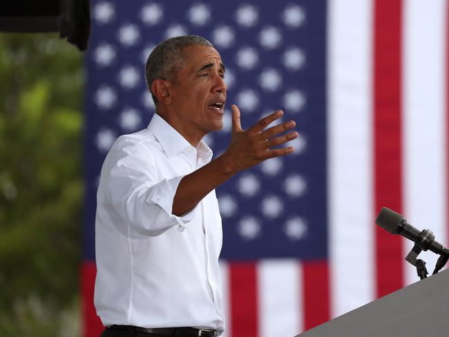 Vote! Former President Barack Obama has been campaigning for Joe Biden. Picture: AFP