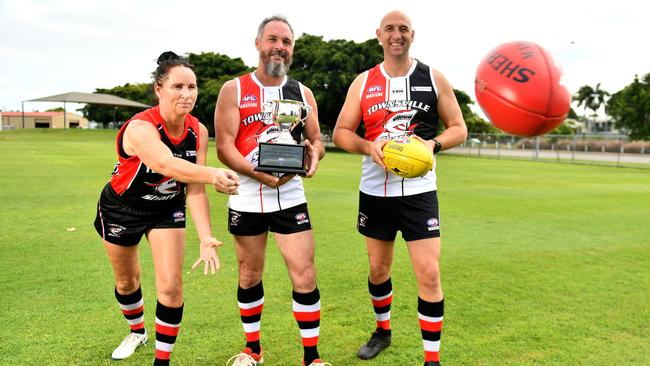 Genaffer Zahra has also played Aussie rules for the past eight years, for both the Thuringowa Bulldogs and masters tournaments for the Townsville Sharks. Picture: Alix Sweeney.