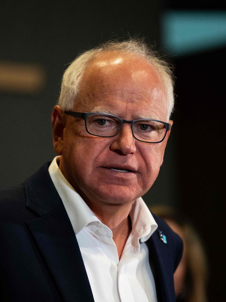 Minnesota Governor Tim Walz is also a contender. Picture: Stephen Maturen/Getty/AFP