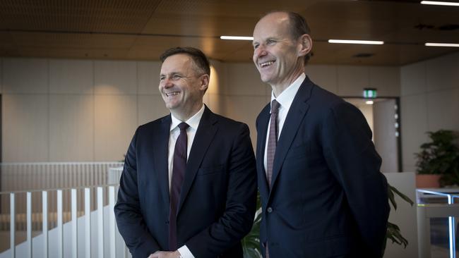 ANZ chairman Paul O’Sullivan and chief executive Shayne Elliott. Picture: Arsineh Houspian