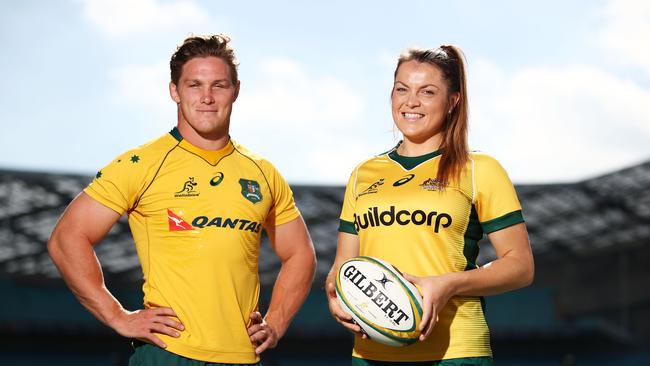 Grace Hamilton and Michael Hooper at ANZ Stadium.