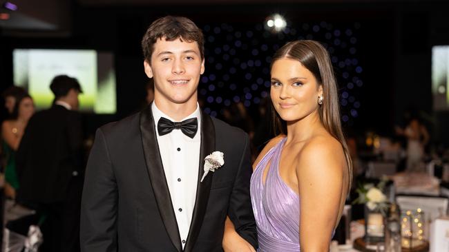 Blake Charmley and Darcy Cole at the year 12 St Hilda formal. Photo: Celeste Humphrey
