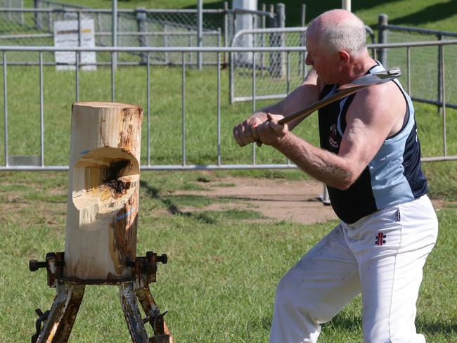 Wood chopping at the Australia Day celebrations in Rooty Hill in 2016. Picture: Matthew Sullivan