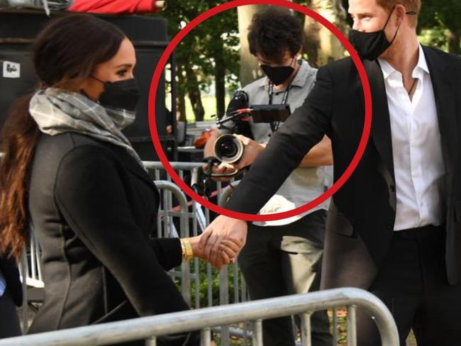 During their NYC trip last September, Harry and Meghan were spotted being filmed discreetly by Garbus’ camera crew.