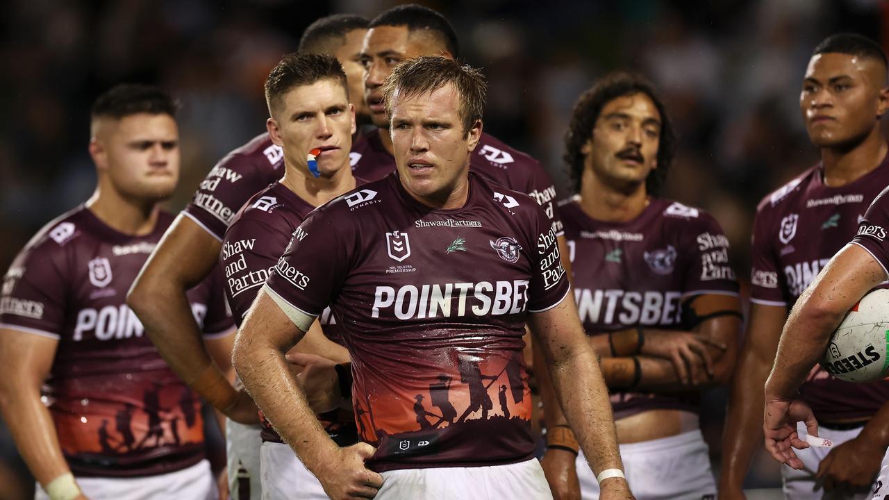 The Sea Eagles would have crumbled under pressure last year, but this squad is built differently and showed that in Sunday’s comeback win. Picture: Mark Kolbe/Getty Images