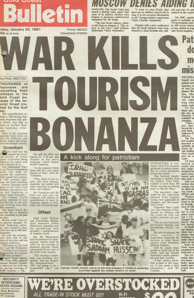 Gold Coast Bulletin 1991, January 25. Front page.