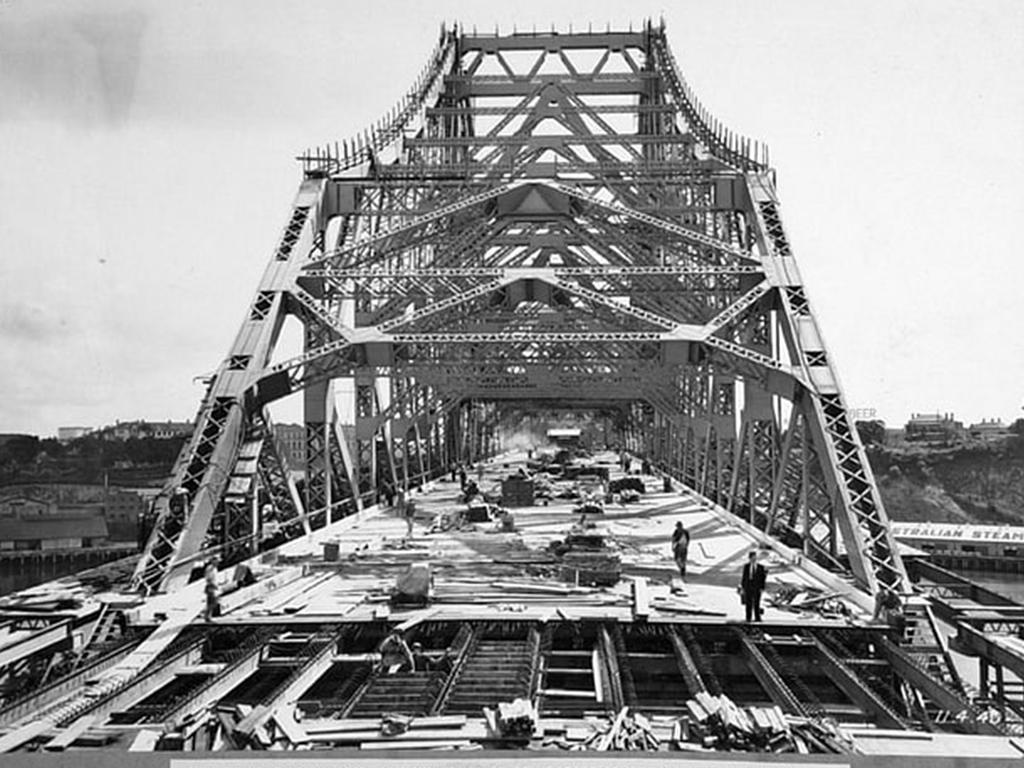 The Story Bridge being built. The bridge was opened in 1940. Picture: Queensland State Archives.