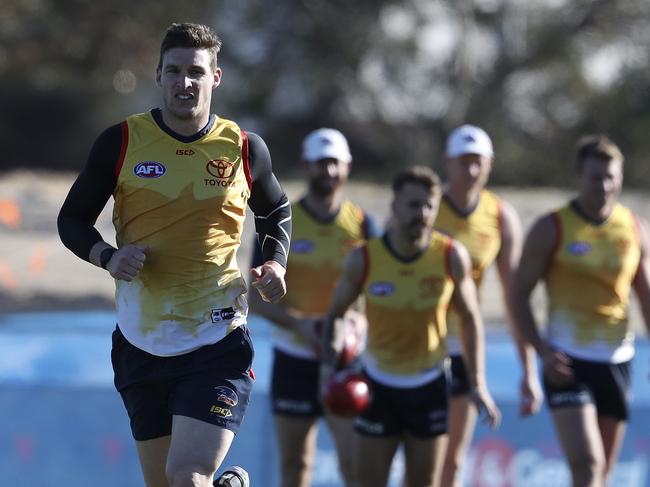 Josh Jenkins trains with the Crows. Picture: SARAH REED