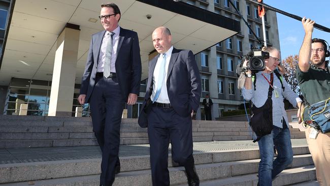 Treasurer Josh Frydenberg with Treasury Secretary Steven Kennedy in Canberra. Picture: NCA NewsWire/Gary Ramage