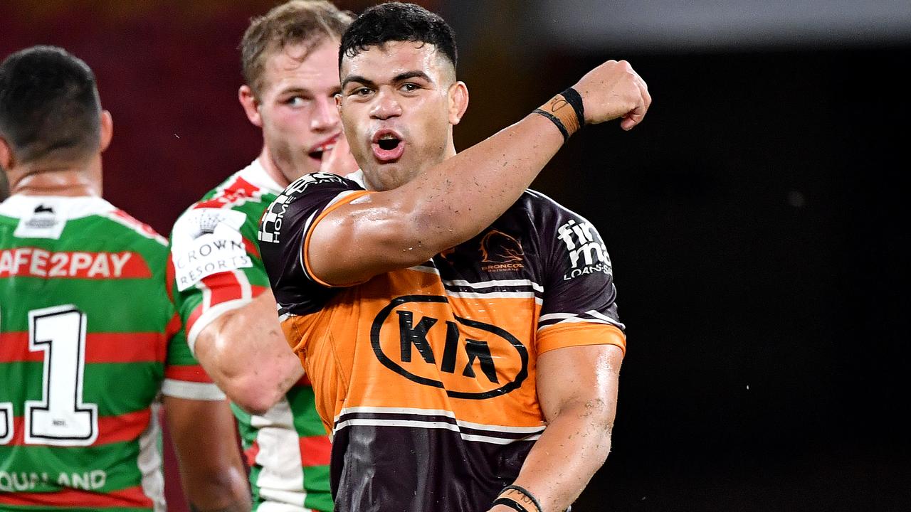 David Fifita is hot property on the NRL market but contract talks have been shut down during the coronavirus outbreak. (AAP Image/Darren England)