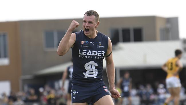 Local goal machine Daniel Nobes led Hope Valley to a comeback win in a thriller against Walkerville. Picture: Morgan Sette