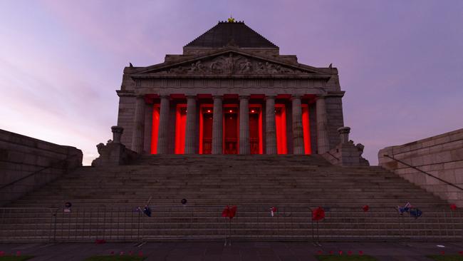 The Shrine of Remembrance is a lot quieter on this unique Anzac Day.