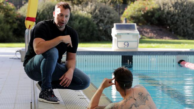 Former Olympian Ian Thorpe is helping returned service men and women to train and compete as part of the Australian team at this year’s Invictus Games, which will be held in Sydney next week. Picture: supplied