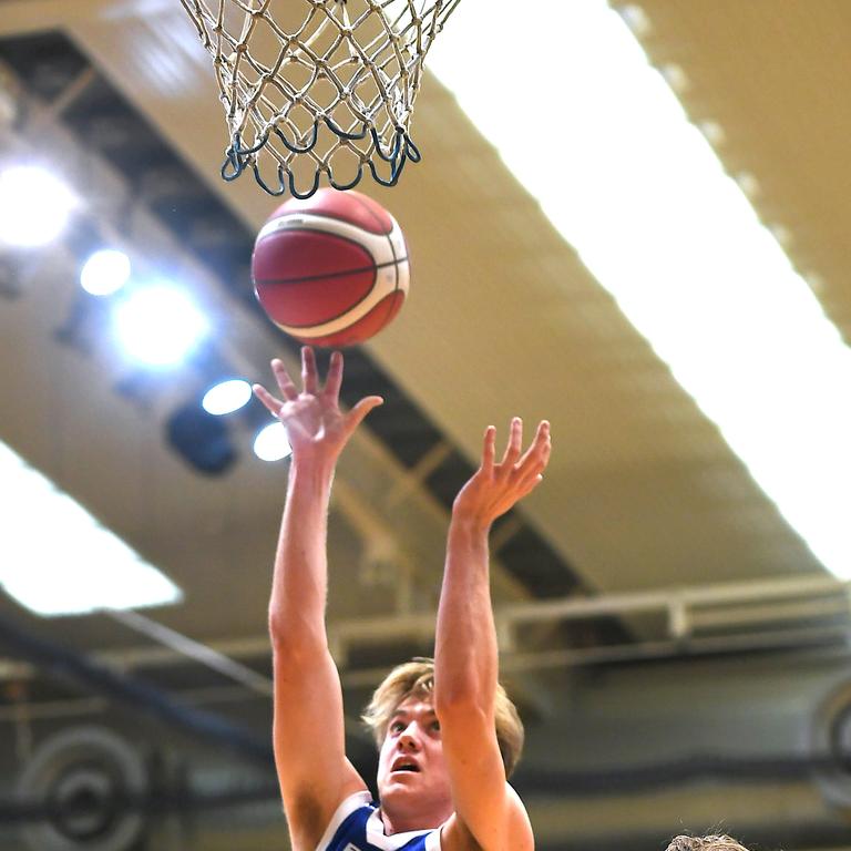 Ignatius Park college player Keenen Whitwam Boys Final. Ignatius Park college vs Cairns SHS. Finals for Qld Schools Basketball Championships. Sunday September 22, 2019. (AAP image, John Gass)