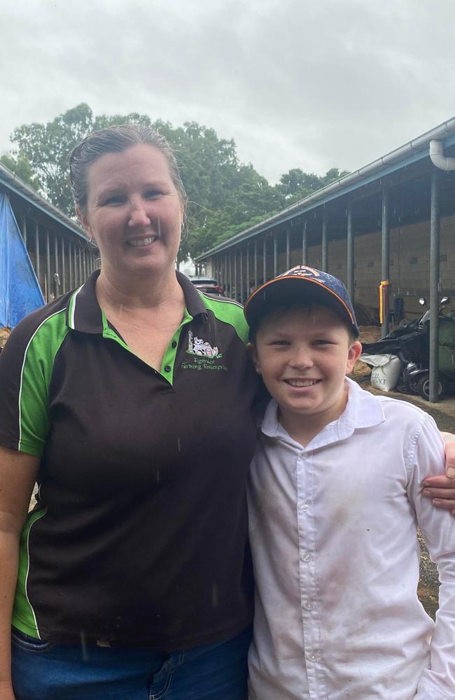 Kerry-Ann Nugent and her son Jacob Nugent entered their dairy cow for judging on day two of the Gympie show.