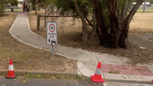 The stop at Strathalbyn where the 15-year-old boy was run down by Lienert. Picture: 9News