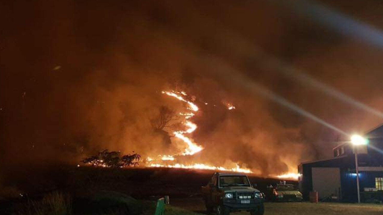 A bushfire continues to rage in the Gold Coast hinterland near Sarabah. Picture: Bonogin Valley Rural Fire Brigade