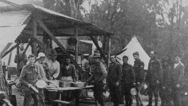 Dinner time at the Bruny Island Quarantine Station, circa 1919.