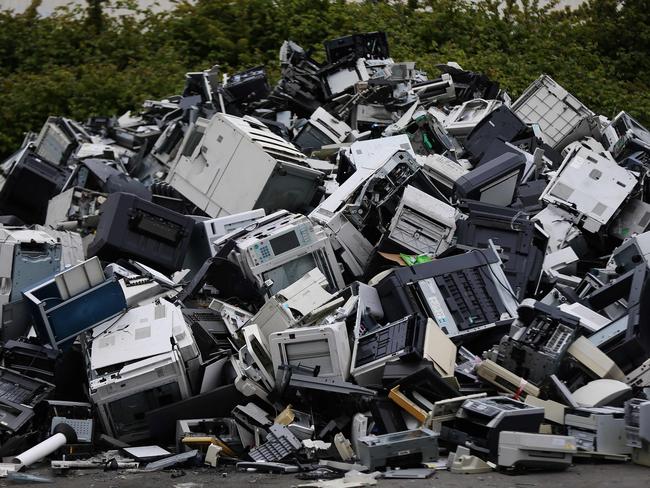 A pile of discarded electrical and electronic components at the plant of a waste management service. Picture: AFP Photo/Charly Triballeau
