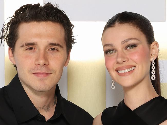 PARIS, FRANCE - SEPTEMBER 25: Brooklyn Beckham and Nicola Peltz attend the Balmain Womenswear Spring-Summer 2025 show as part of Paris Fashion Week on September 25, 2024 in Paris, France. (Photo by Pascal Le Segretain/Getty Images for Balmain)