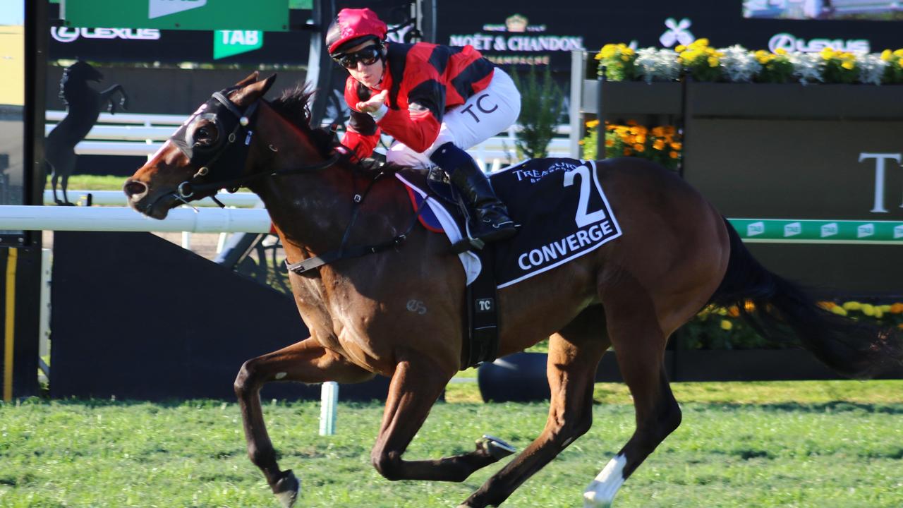 Group 1 winner Converge is heading towards the Golden Rose in a fortnight. Picture: Grant Guy