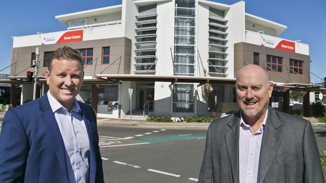 TAKING IT TO MARKET: CBRE's Brendan Robins and Glen Grimish are marketing Plaza One at Maroochydore.