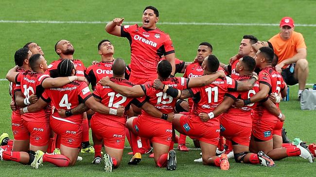 Kangaroos coach Mal Meninga has been assuring his players Tonga don’t have a mortgage on pride. Picture: AAP