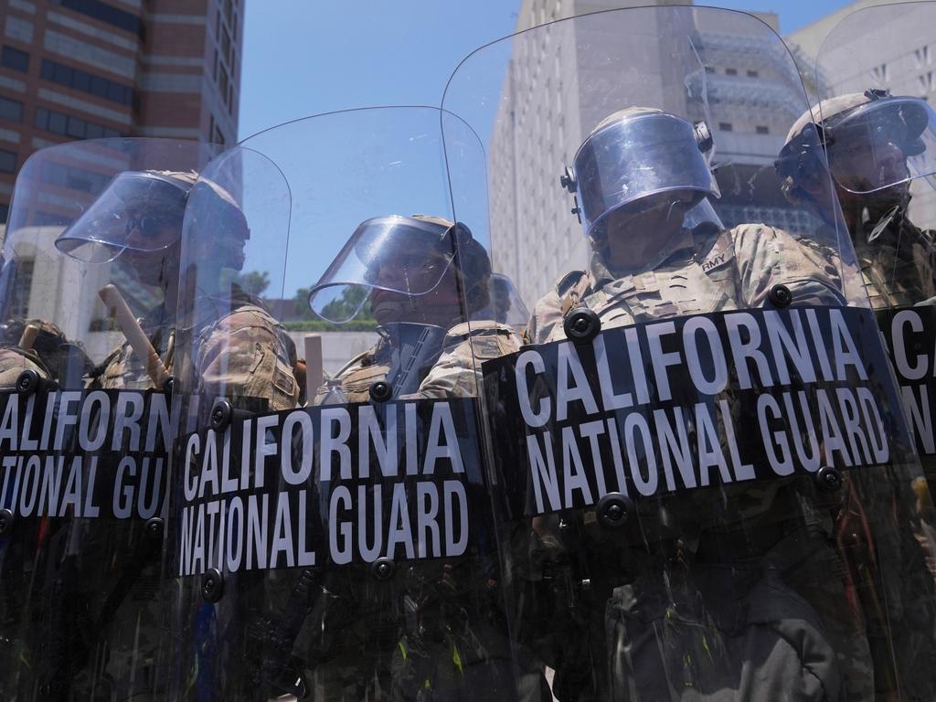 National Guard troops in riot gear. Picture: AP