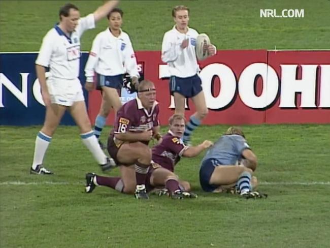 Denyer (top right) enjoyed a perfect view of Origin at the MCG.