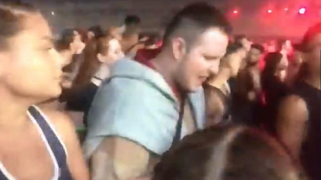 A video still showing Callum Brosnan dancing with friends at the Knockout Games at Sydney Olympic Park before he died of a suspected drug-related overdose. Picture: Facebook