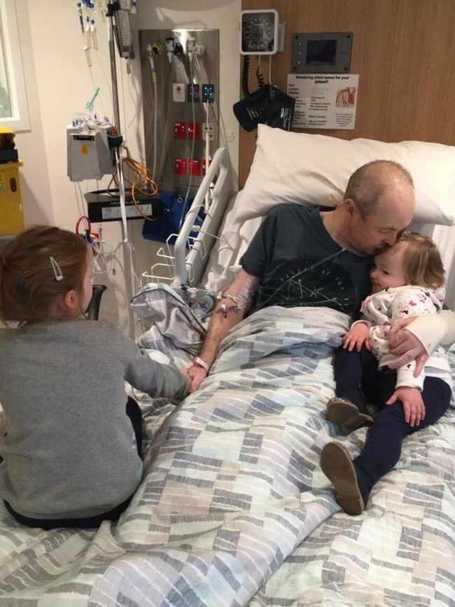 The heartbreaking day Jarrod Lyle decided his battle with leukaemia was over, spending time with daughters Lusi and Jemma. Picture: Facebook