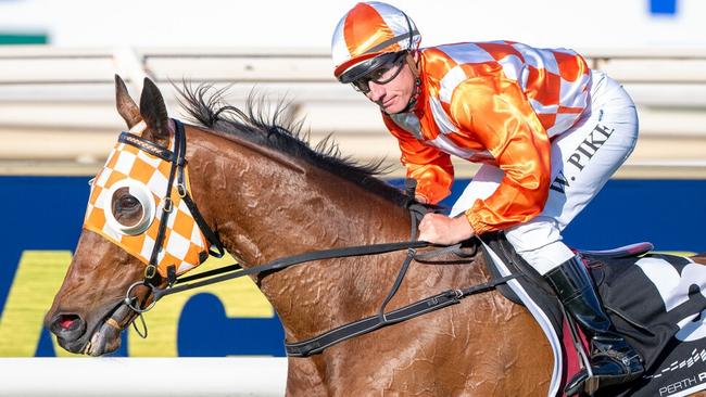 Casino Seventeen resumes with a brilliant win for William Pike and will now contest the Group 1 Railway Stakes at Ascot on Saturday. Picture: Western Racepix