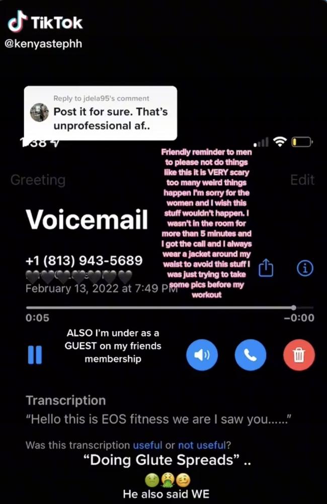 She also posted a snippet of the voicemail. Picture: TikTok/@kenyastephh.