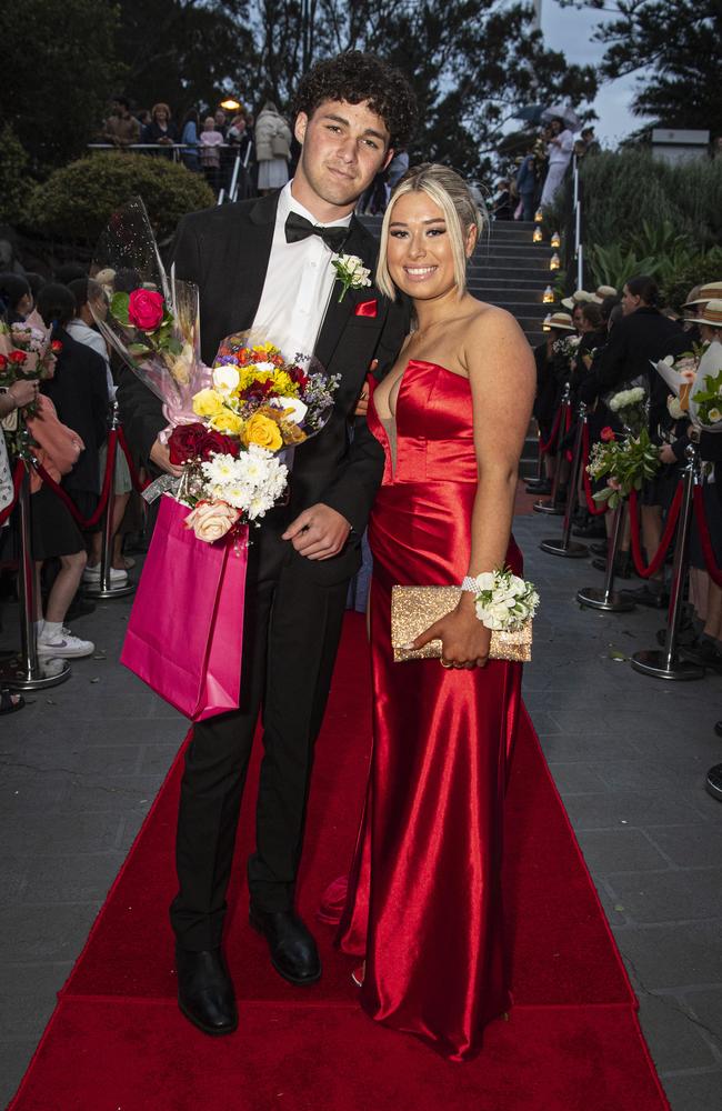 Bella Gobbert and partner Oscar Innes arrive at The Glennie School formal at Picnic Point, Thursday, September 12, 2024. Picture: Kevin Farmer