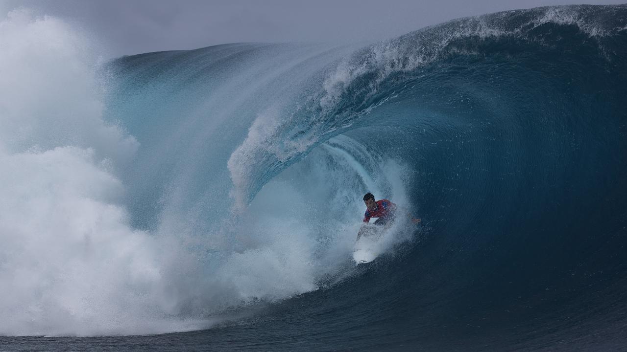 Jack Robinson surfs a monster wave. Picture: Sean M. Haffey/Getty Images