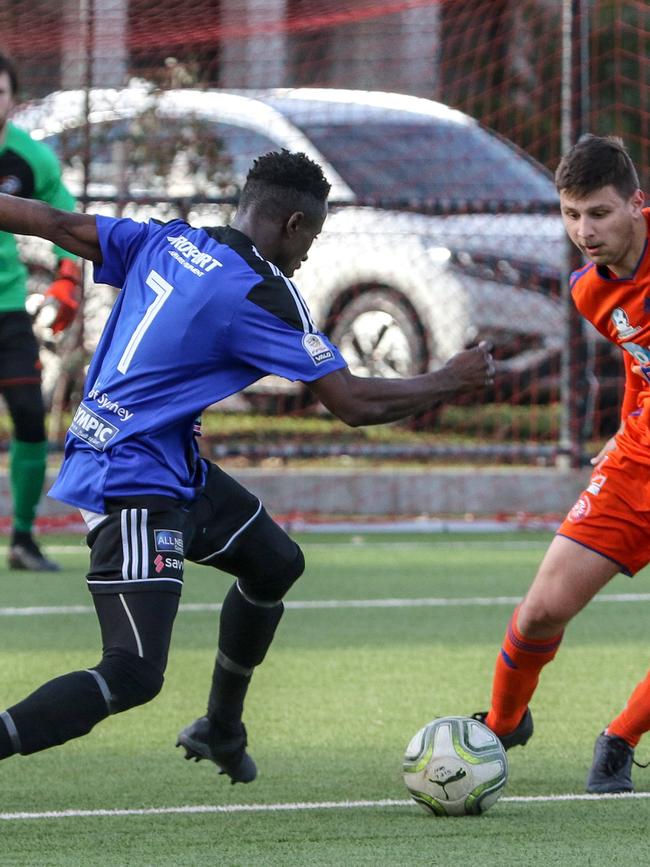 West Adelaide recruit Ibrahima Kamara in action for Adelaide Comets last year. Picture: AAP Image/Russell Millard