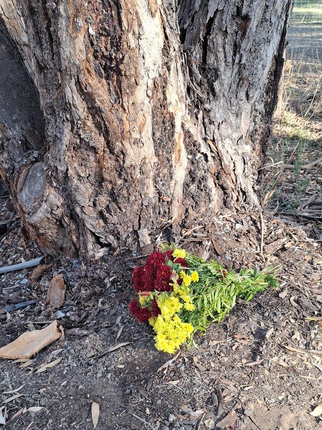 Flowers were left at the scene of the crash on Monday morning. Picture: Agnes Gichuhi