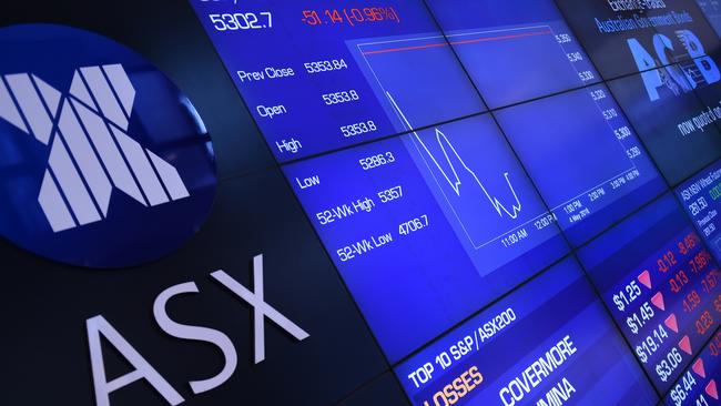 The information boards at the ASX in Sydney. (AAP Image/Dean Lewins)