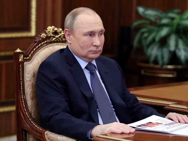 Russia's President Vladimir Putin listens during a meeting at the Kremlin. Picture: AFP.