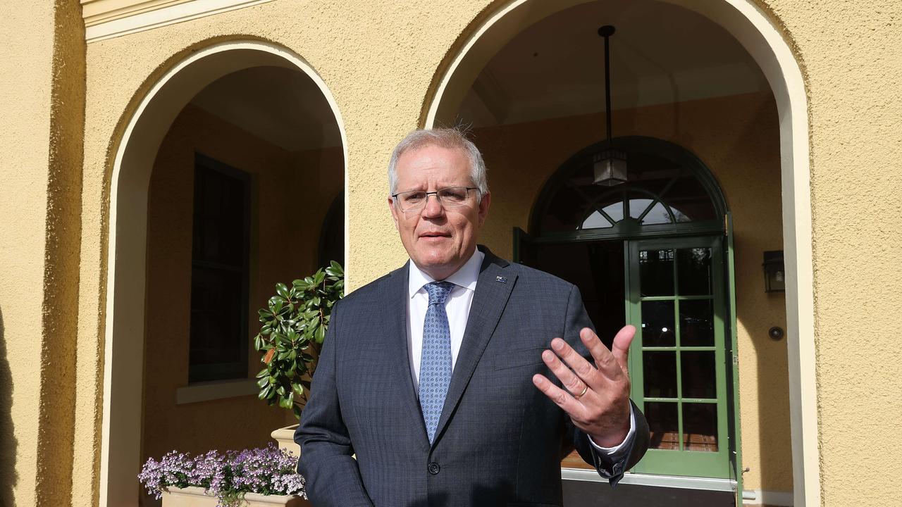 Prime Minister Scott Morrison departs the Lodge in Canberra, after being in quarantine after his trip to the USA last month. Picture: Gary Ramage / NCA NewsWire