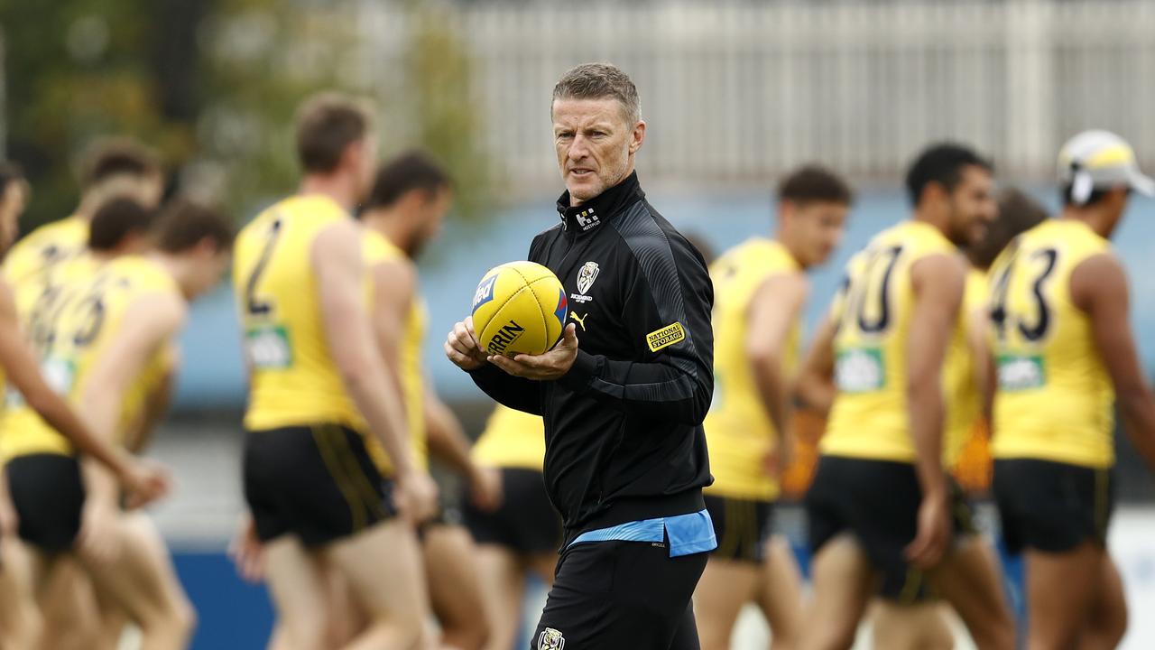 Richmond coach Damien Hardwick says the Tigers will have to ‘tweak’ their system but not abandon it. Picture: Darrian Traynor/Getty Images